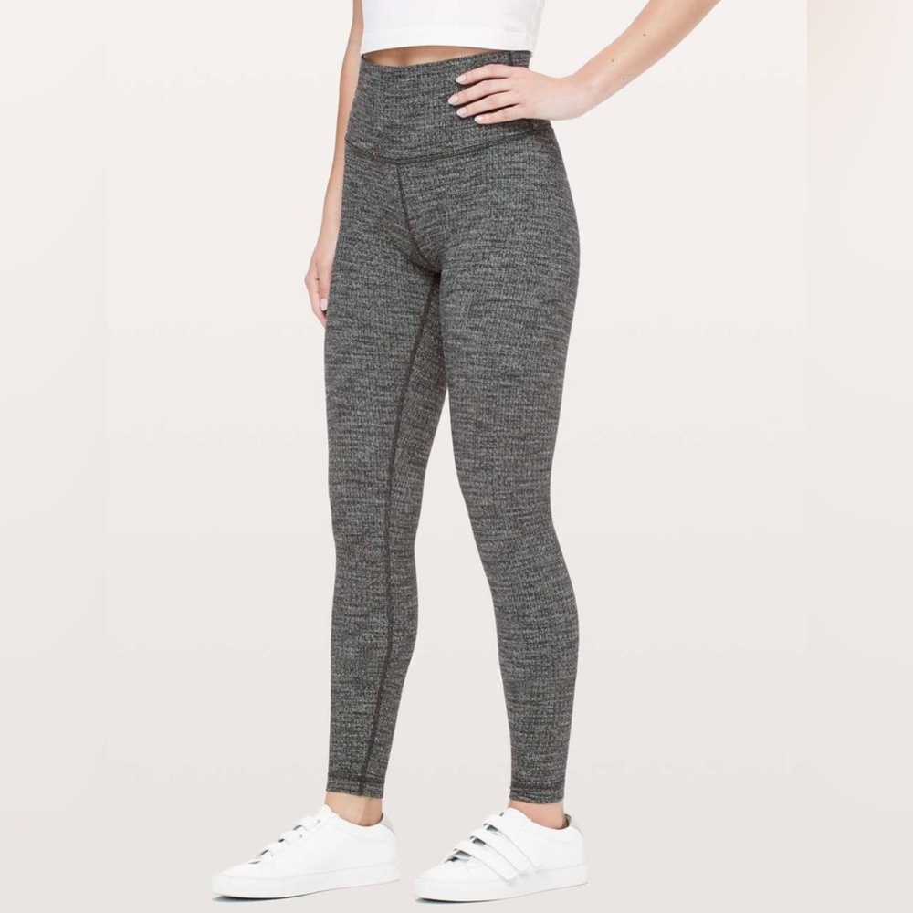 Lululemon Wunder Under High-Rise Leggings 28" | Knit Black / Heathered Black